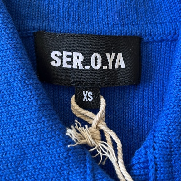 SER.O.YA Evelyn Cropped Knit Jacket in Royal Blue size XS - Picture 5 of 14